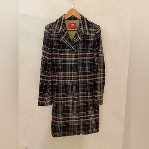 Miss Sixty, Vintage Colorful Plaid Wool Coat, Size L